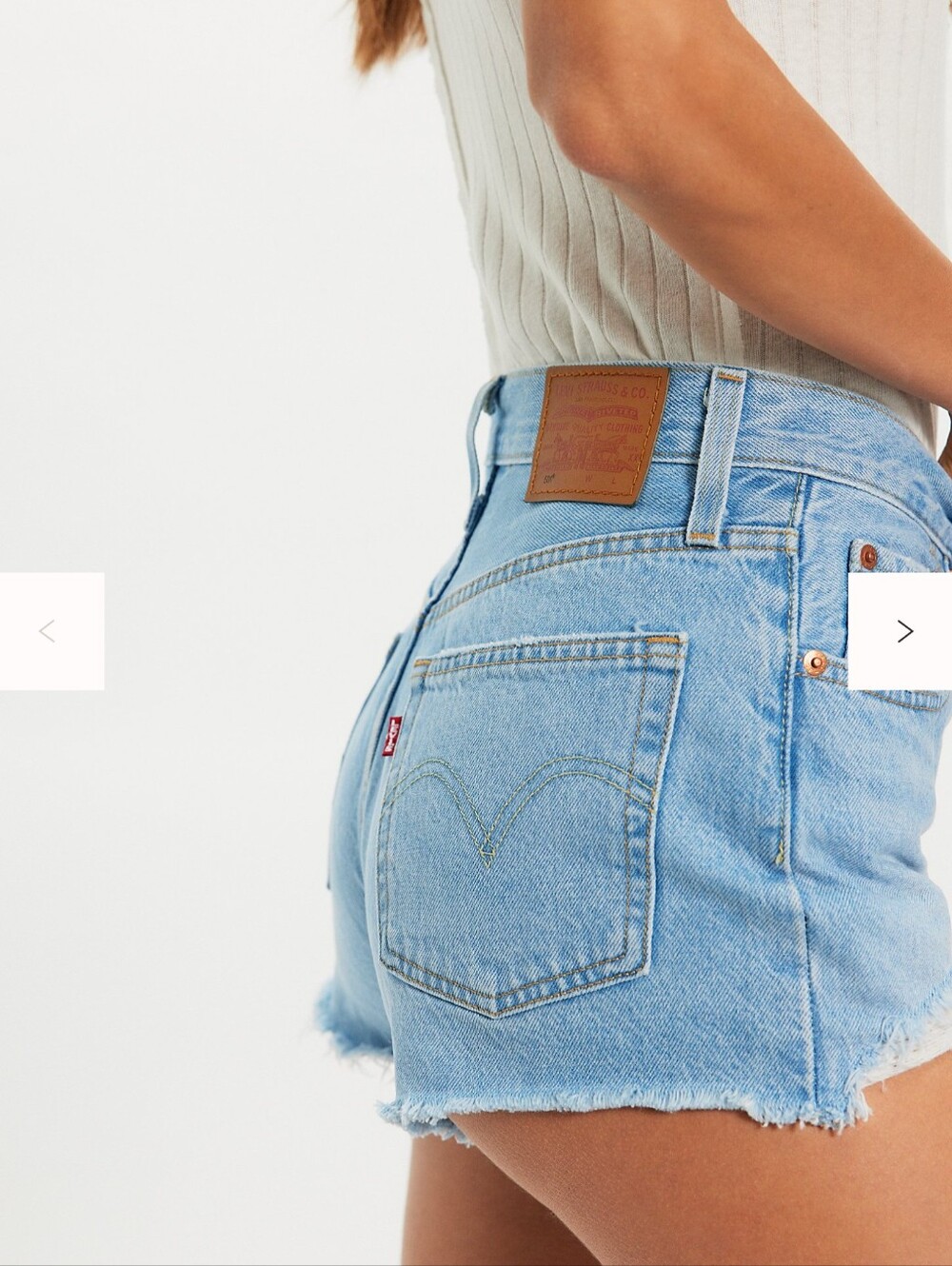 Levi's 501 Light Blue Distressed Denim Cutoff Shorts Size 32